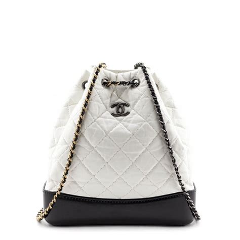 chanel backpack quilted white|More.